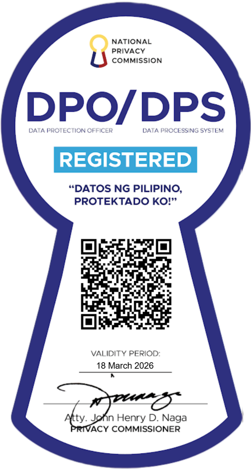 National Privacy Commission DPO/DPS Registered seal